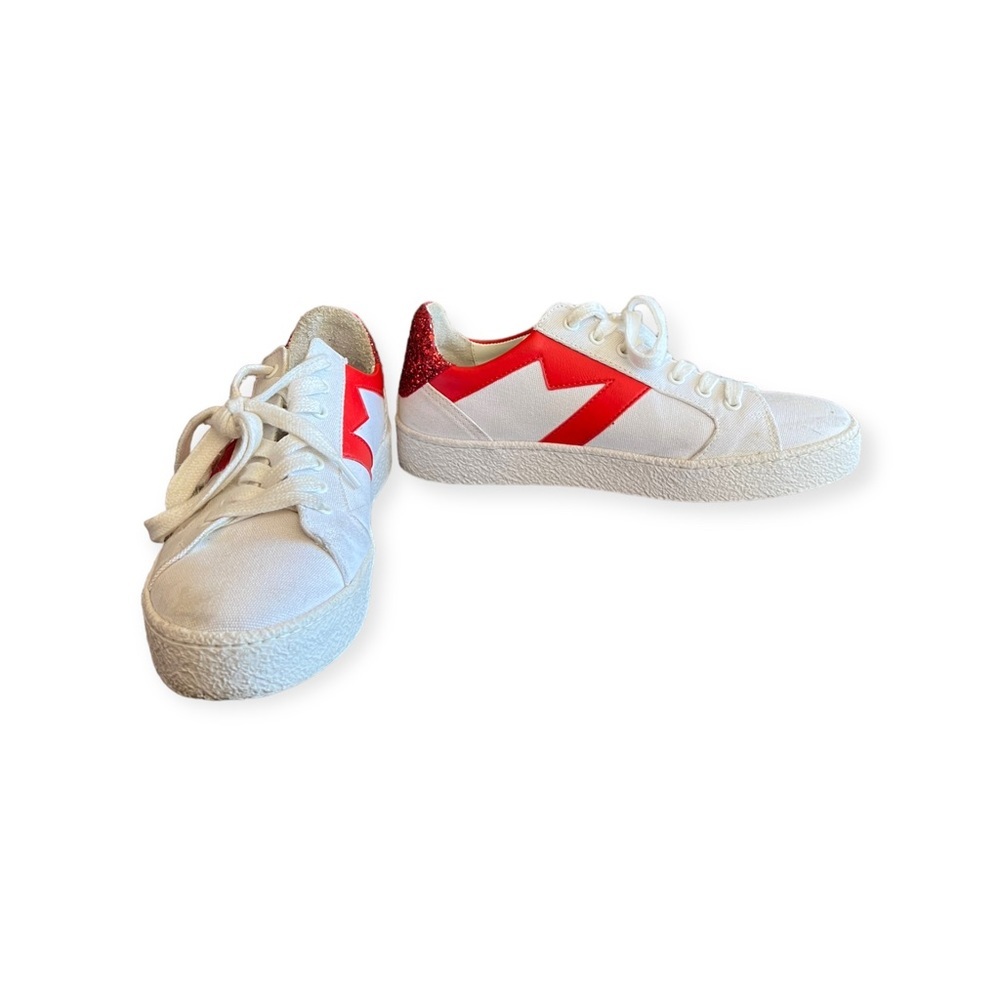 🎁 MAJE Frencha fashion Sneakers shoes red glitter Size 38/8 🎁